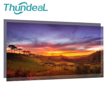 Thundeal 100 Inch 120 Inch High Brightness Reflective Grey Projector Screen 16:9 Fabric Cloth Projection Screen for Home Theater Outdoor Movie