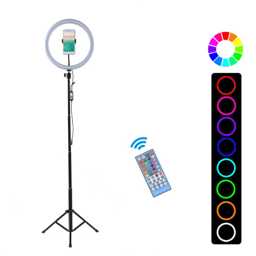 1 Set Flash LED Fill Light Desktop Live Removable Tripod Stand Phone Clip Holder 1