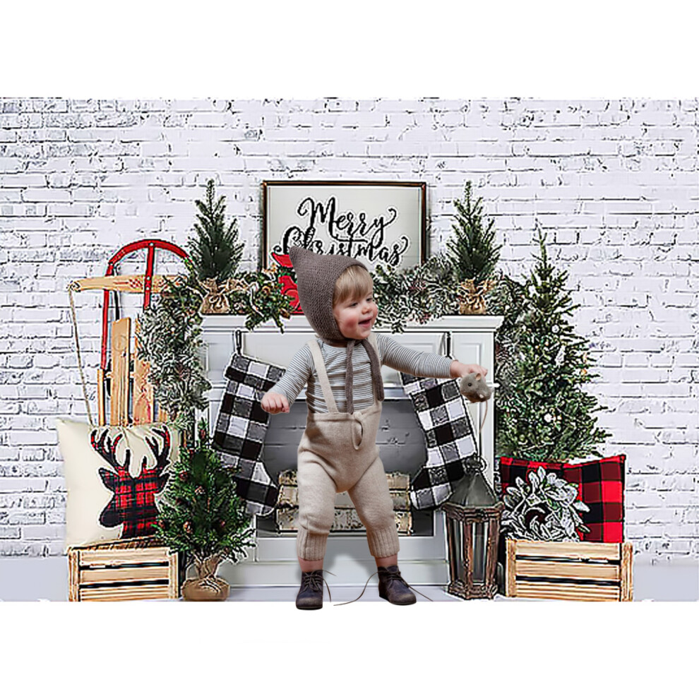 Christmas Photography Backdrops Brick Fireplace Background Cloth For Photo Booth Atudio Photograph Backdrop Prop White 318129070195