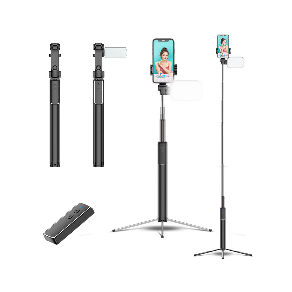 Bakeey 360 Degree Rotating Mini Telescopic Bluetooth Smart Timer Selfie Stick With Led Fill Light 6906403323187