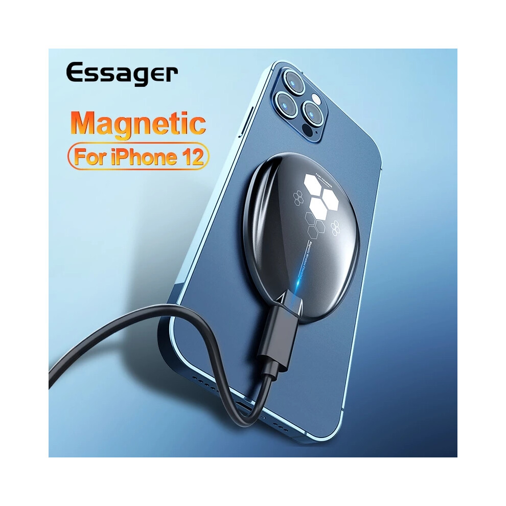 Essager 15W Qi Magnetic Wireless Charger Led Indicator Induction Fast Charging Pad For Iphone 12 Pro Max Mini Light 8900008761991