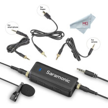 Saramonic LavMic Premium Lavalier Microphone with Miniature Mixer for DSLRs Mirrorless Camcorders Smartphones Tablets Gopros