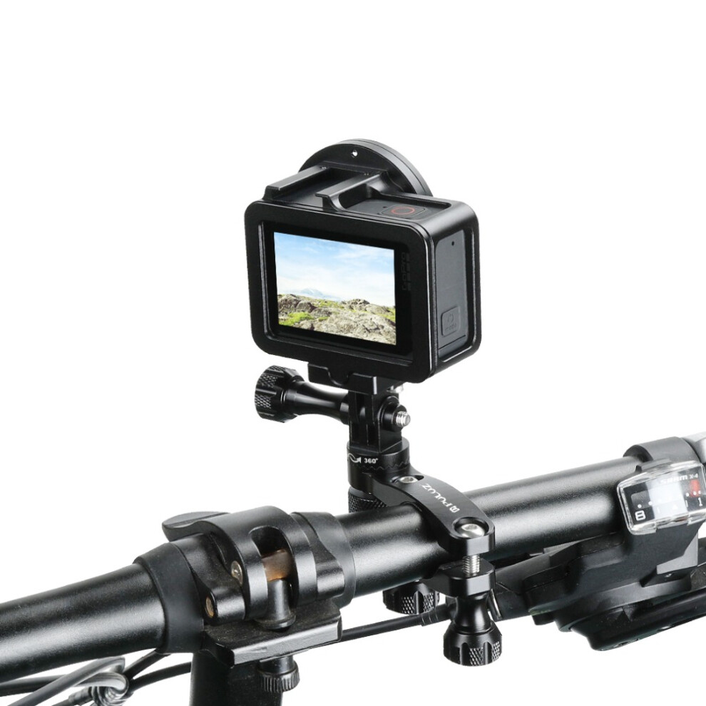 Puluz Pu237b Universal 360 Degree Rotation Bike Aluminum Handlebar Adapter Mount For Gopro Dji Action Sports Camera Light 6914215506070