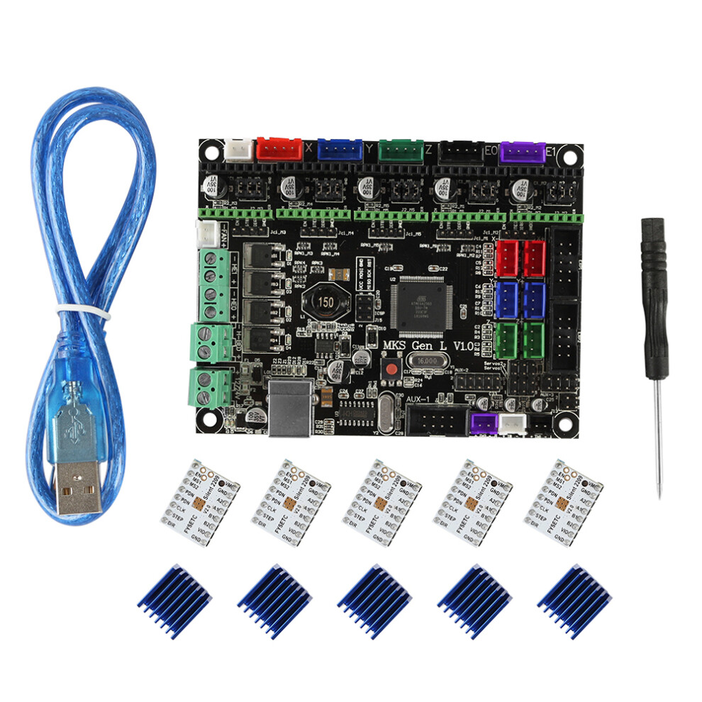 Mks Gen L V1.0 Motherboard + 5X Tmc2209 V2.0 Super Silent Stepper Motor Driver Kit For 3D Printer 5742607251571