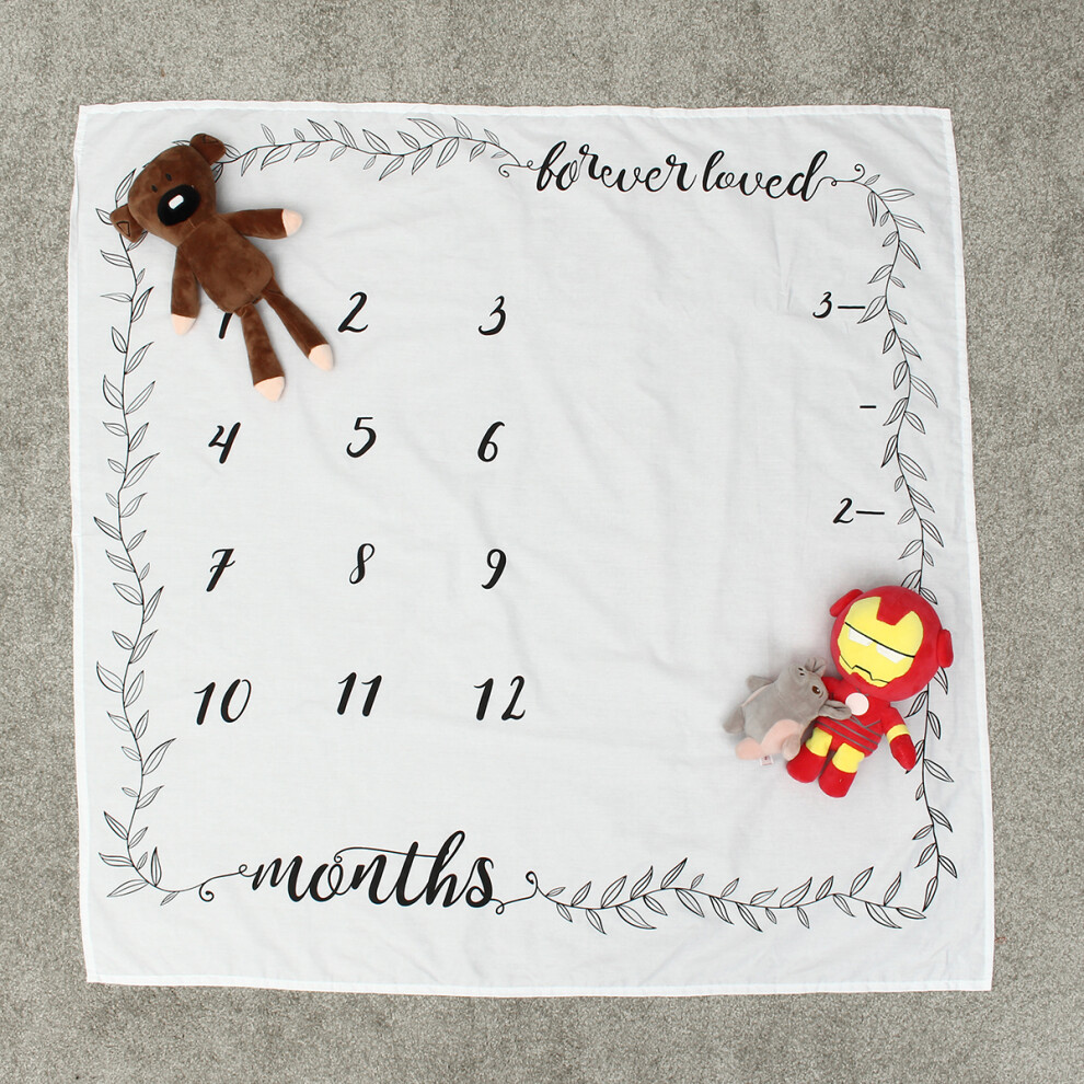 Newborn Baby Leaves Number Milestone Backdrop Blanket Photography Background Photo 3796736998571