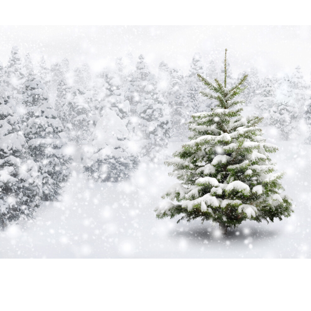 Christmas Snow Scene Photo Backdrop - 4.1X2.6 Ft Or 7X5 Ft, 3D Printed Vinyl, Waterproof, Reusable Studio Background 6900077290257