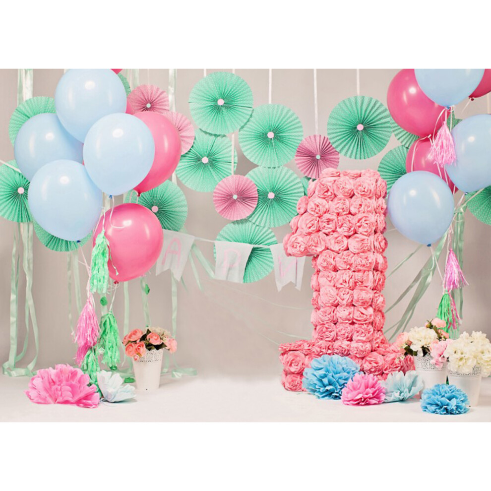 5X7ft Vinyl Balloon One Year Old Party Photography Backdrop Background Studio Prop 604470850525