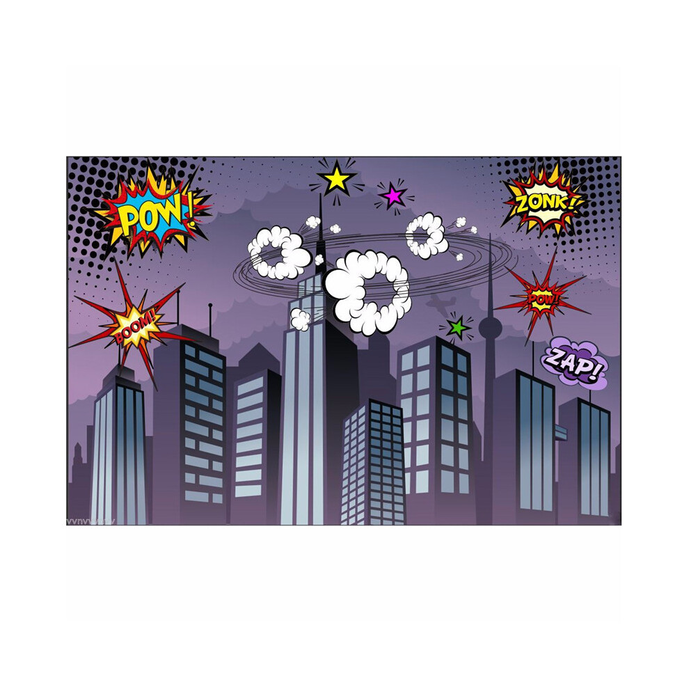 7X5ft Vinyl Superhero City Fighting Photography Prop Studio Background Backdrop 745091332073