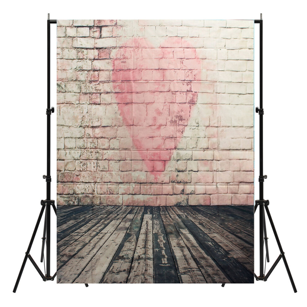 5X7ft Vinyl Love Heart Brick Wall Photography Background Backdrops Photo Studio 191466608081