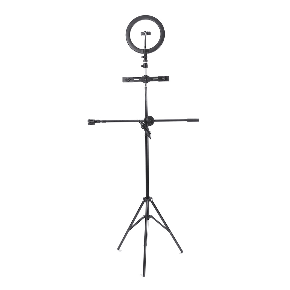26Cm Led Video Selfie Ring With Microphone Pole 210Cm Stand Tripod Bluetooth Shutter Light 300028105078