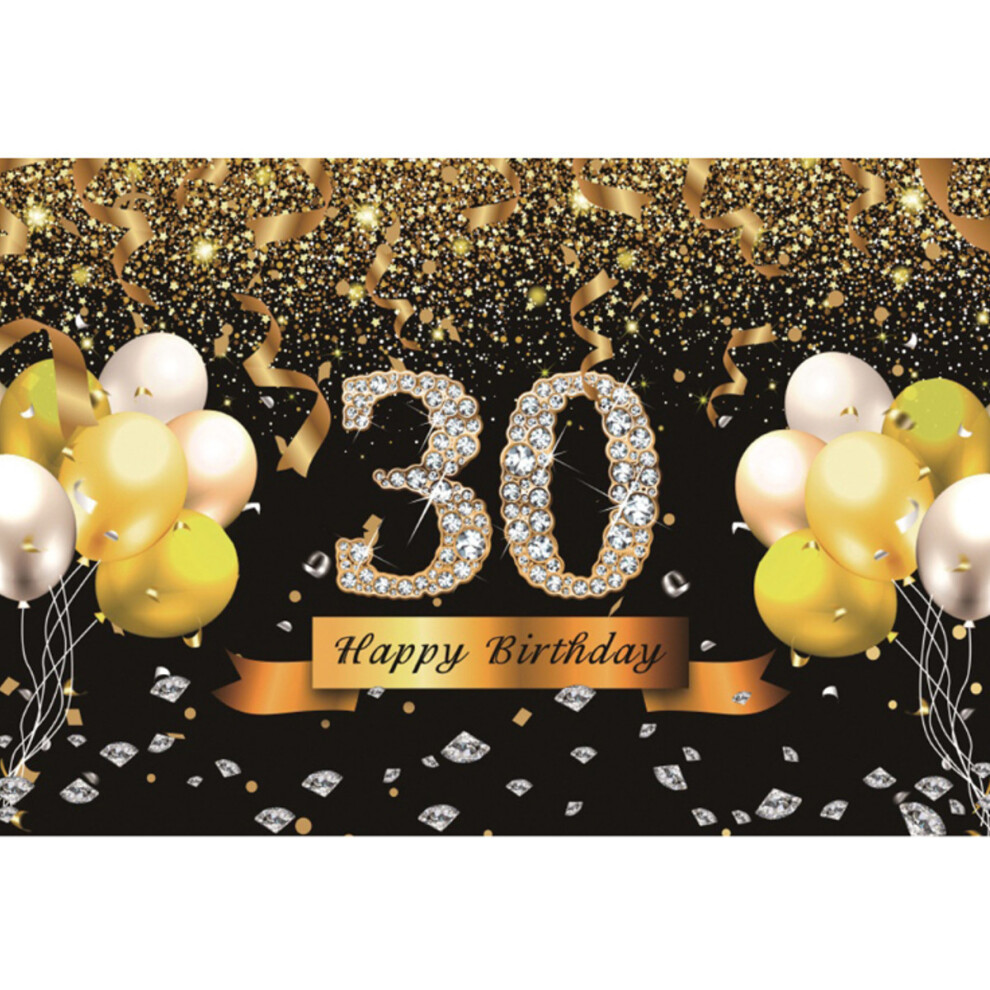 5X7ft Vinyl 30Th Happy Birthday Balloon Glitter Photography Backdrop Background Studio Prop 300029478485