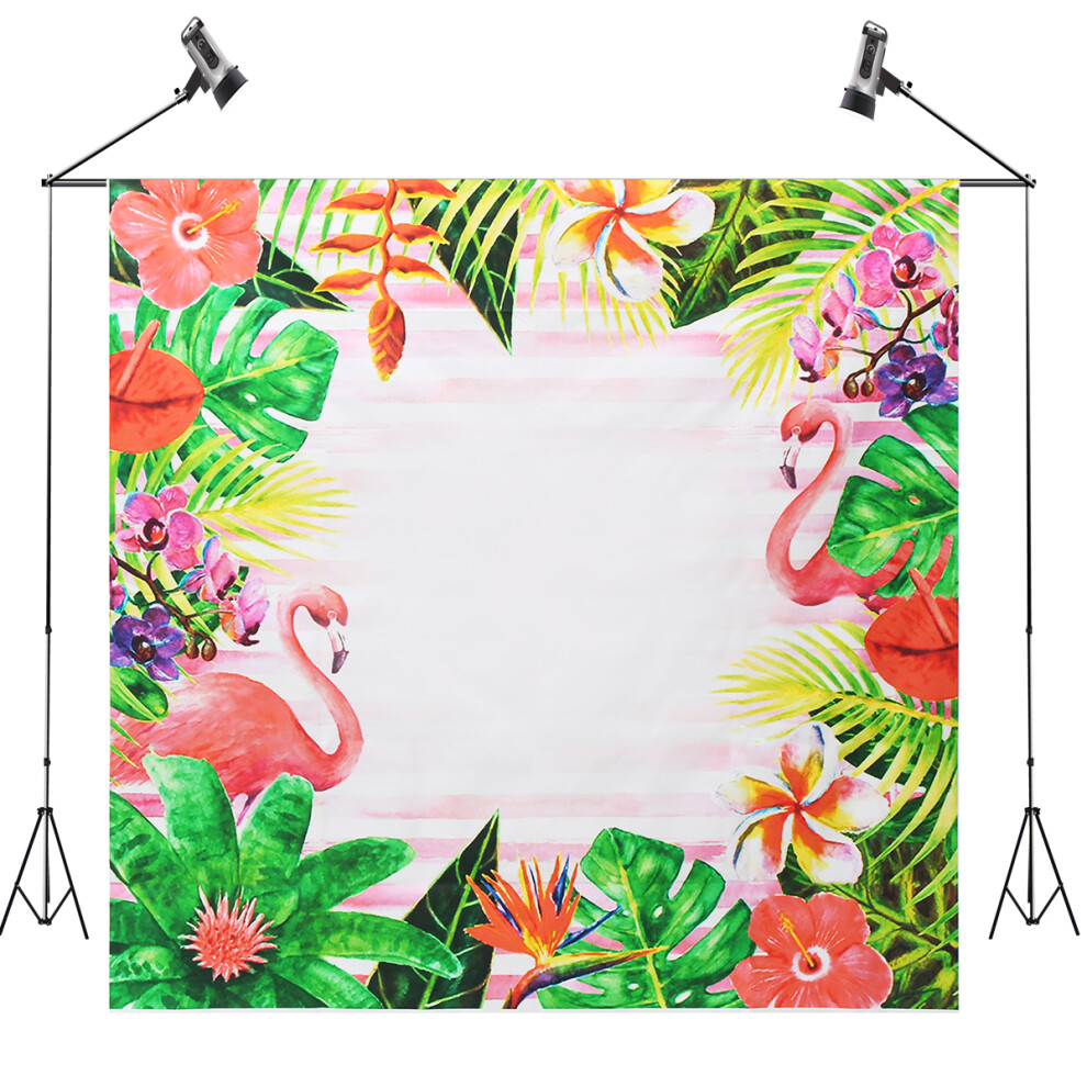5X5ft Flamingo Flower Theme Photography Backdrop Studio Prop Background 719601840143