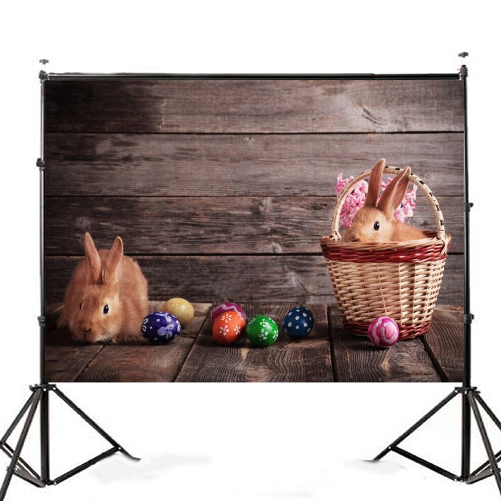 7X5ft Cute Rabbits Easter Eggs Photography Backdrop Studio Prop Background 6900618766746