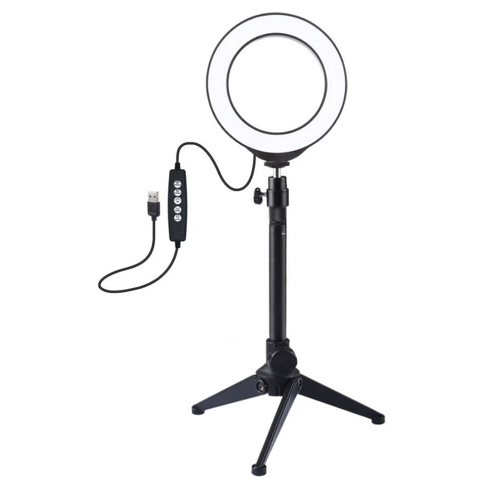 Puluz Pkt3049 12Cm 4.6 Inch Rgbw 8 Color Dimmable Led Video Ring With Tripod Stand Light 791351155296