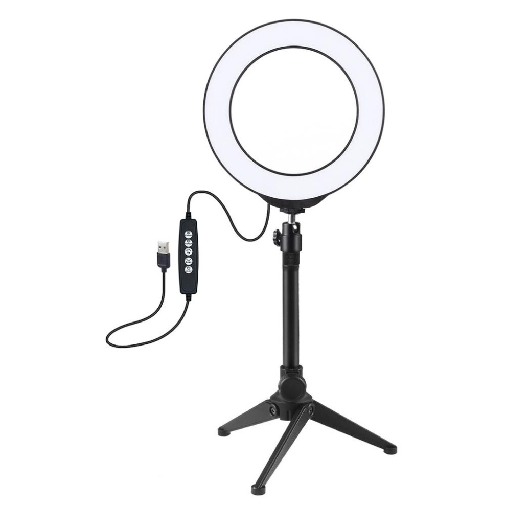 Puluz Pkt3048 Rgbw 8 Color 16Cm 6.2 Inch Led Video Ring With Tripod Stand For Youtube Tik Tok Live Streaming Light 6906140336624