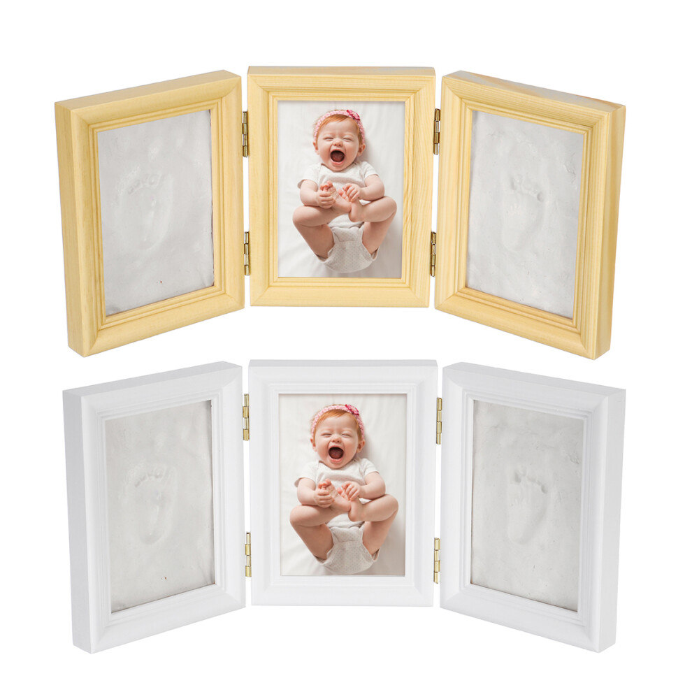 Tri fold Baby Hand Foot Print Casting Mould Kit Photo Frame Christening Gift Keepsake