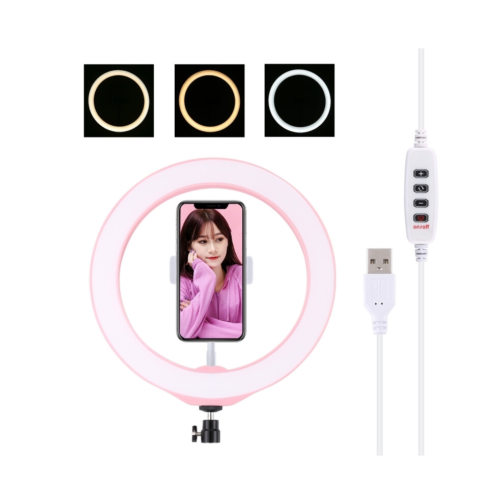 Puluz Pu397f 10 Inch 3200K 6500K Dimmable Led Video Ring With Phone Clip For Selfie Vlog Tik Tok Youtube Live Streaming Pink/Light 300028034354