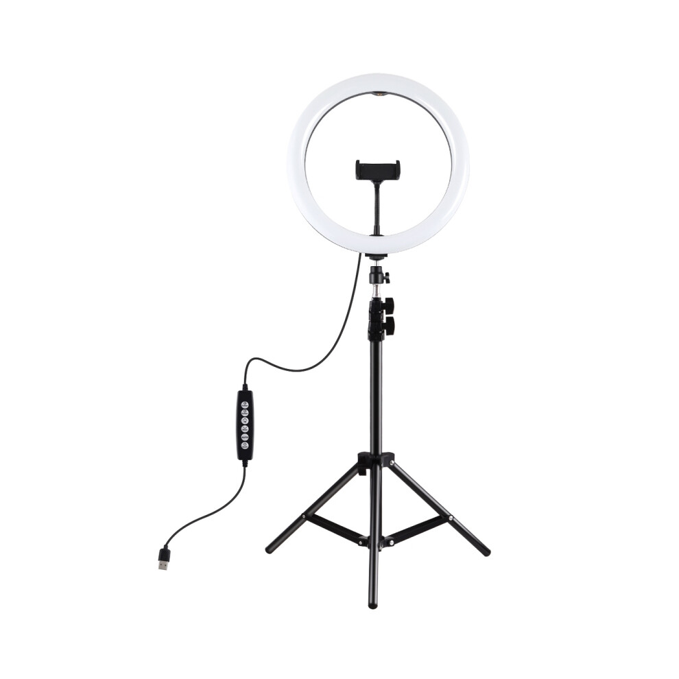 Puluz Pkt3093b 11.8 Inch + 1.1M Tripod Mount Curved Surface Rgbw Dimmable Led Ring Vlogging Photography Video S Live Broadcast Kits Light 6914216541179