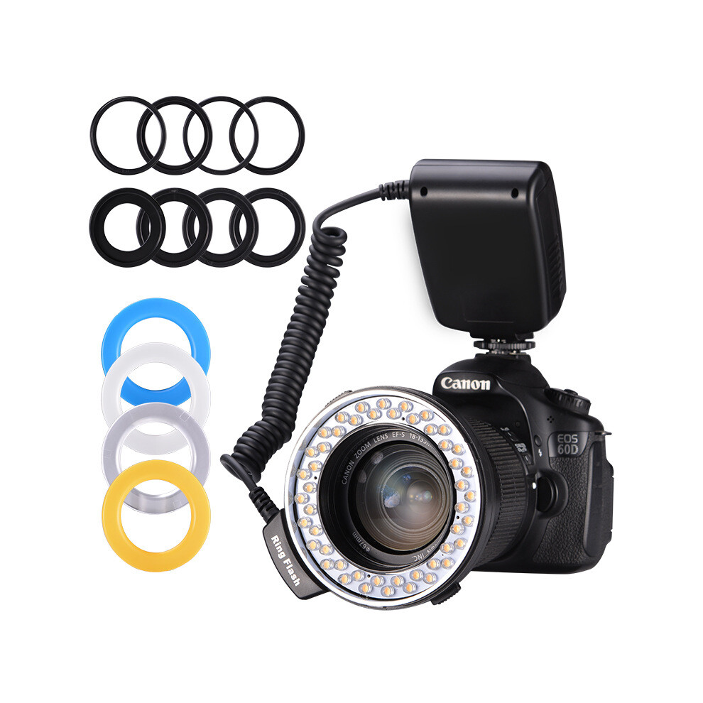 Mamen Rf 550D 48Pcs Macro Led 3000 15000K Ring Flash With 8 Adapter Ring Light 300028116951