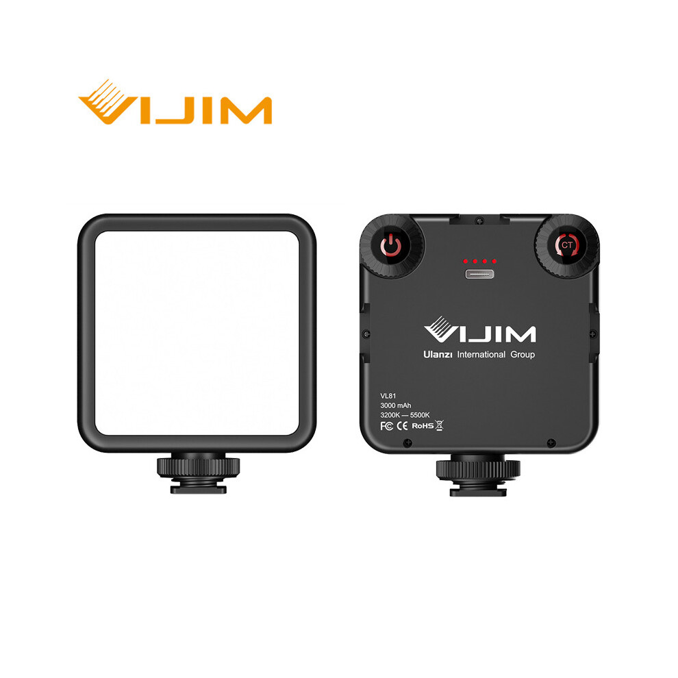 Vijim Vl81 3200K 5600K 850Lm 6.5W Dimmable Mini Portable Vlog Fill Led Video With Cold Shoe Built In 3000Mah Battery Light 6906141708796