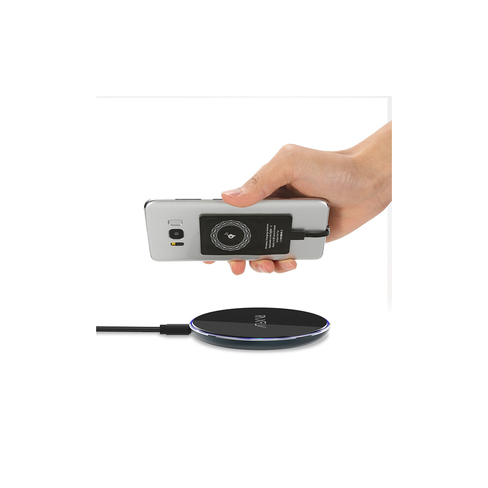 Raxfly Qi Wireless Type C Charger Receiver Adapter For Oneplus 5T Mi A1 Mix 2 Huawei Mate 10 Black 6908242975244