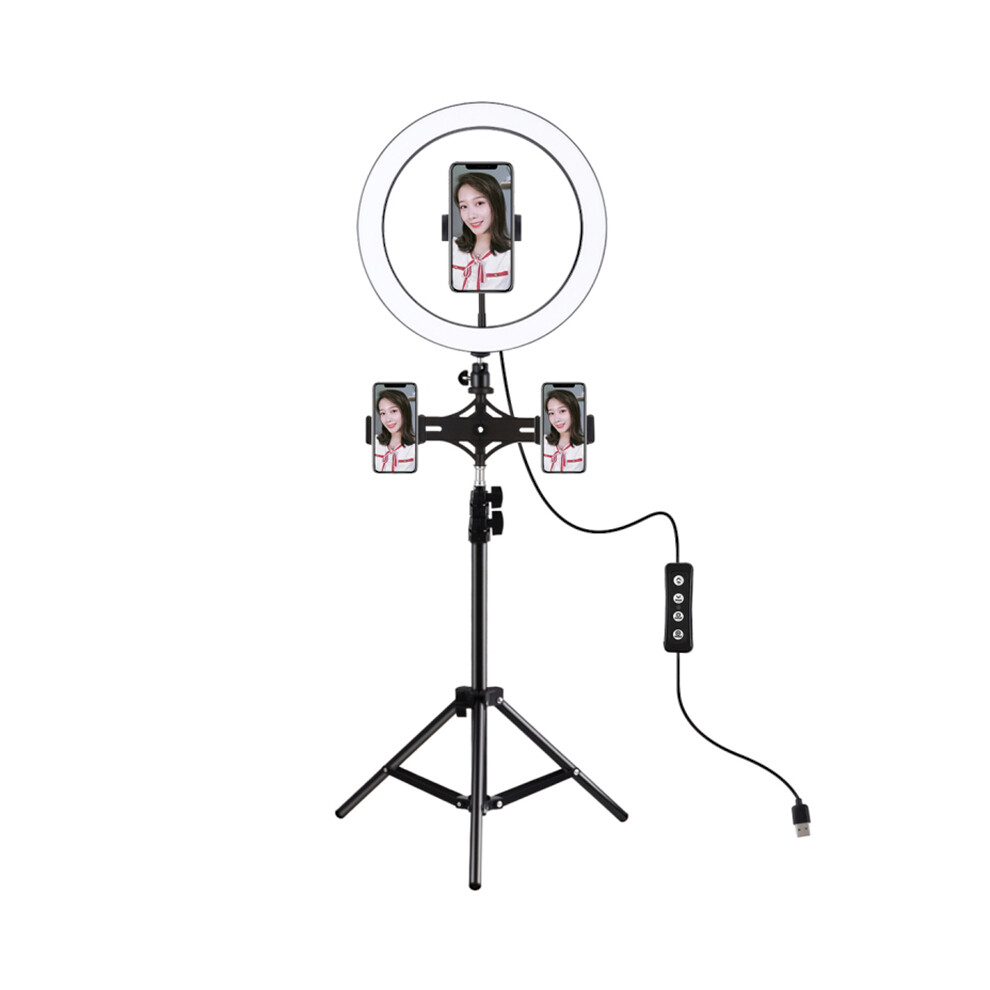 Puluz Pkt3057b 11.8 Inch 30Cm Led Ring For Vlogging Video Live Broadcast Three Level Adjustment Fill With 110Cm Tripod Mount With Dual Ph Light 6906141293544
