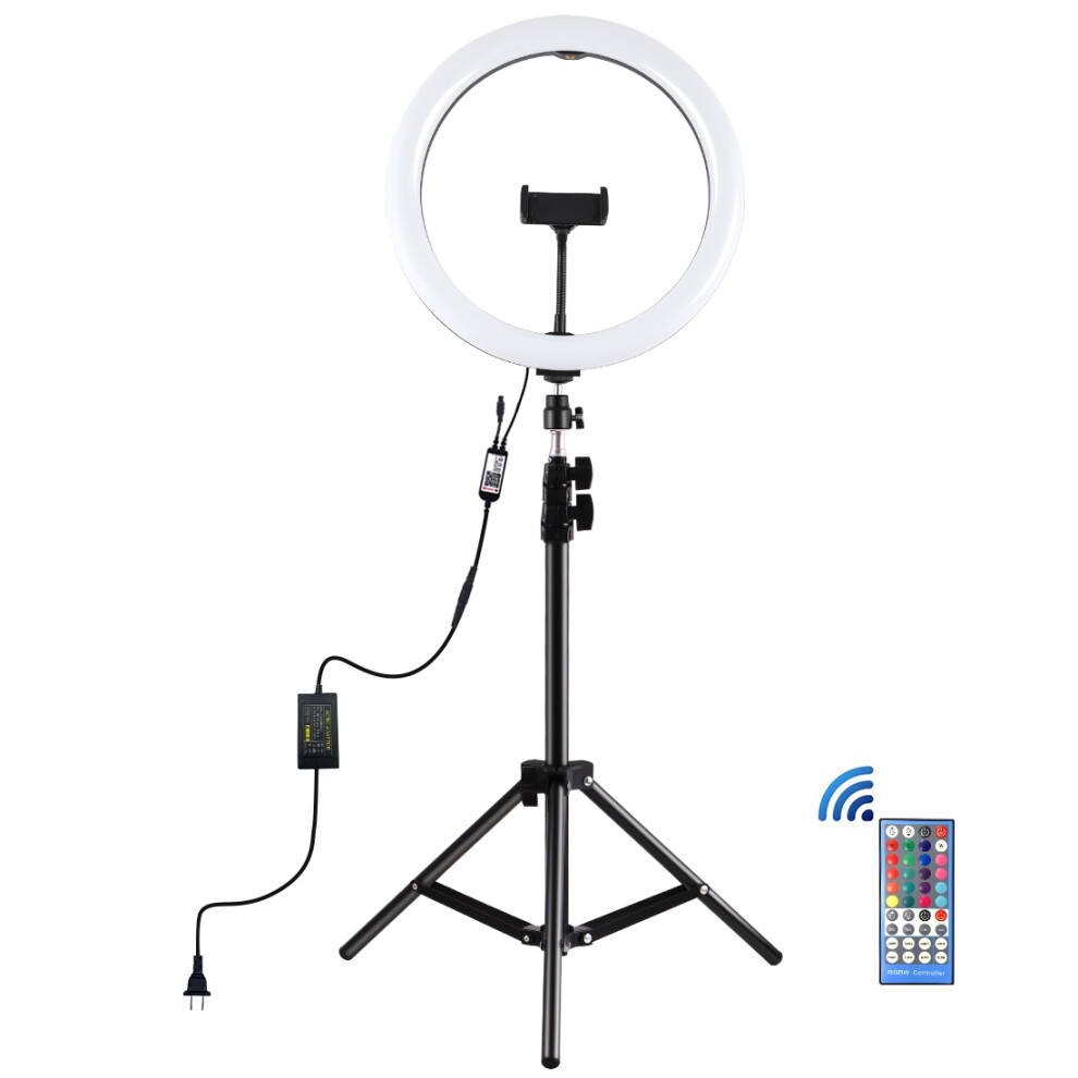 Puluz Pkt3050 11.8 Inch Rgbw Dimmable Led Ring For Vlogging Selfie Photography Video Broadcast Live With 110Cm Tripod Mount Light 6900069230254
