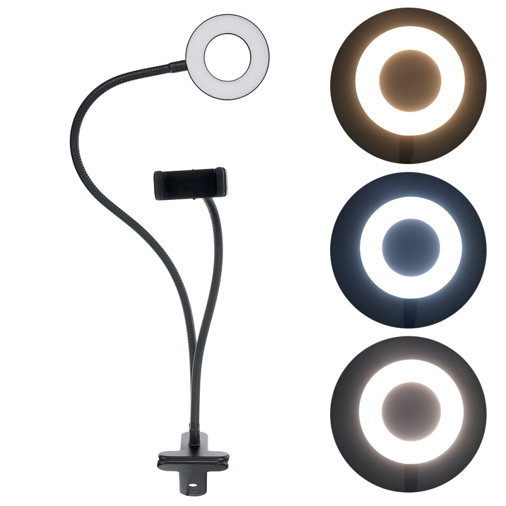 Clip Led Ring For Selfie Live Broadcast 3000 5000K Dimmable Makeup Fill For Youtube Facebook With Mobile Phone Holder Table Lamp Flexible Light 8608657593160