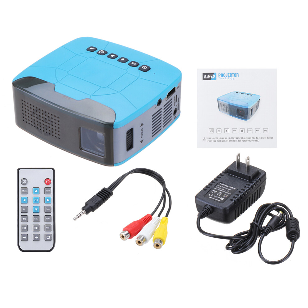U20 Lcd 680 Lumens 320X240 Resolution 60 400Cm Mini Projector Home Theater Projector Blue 6900039866759