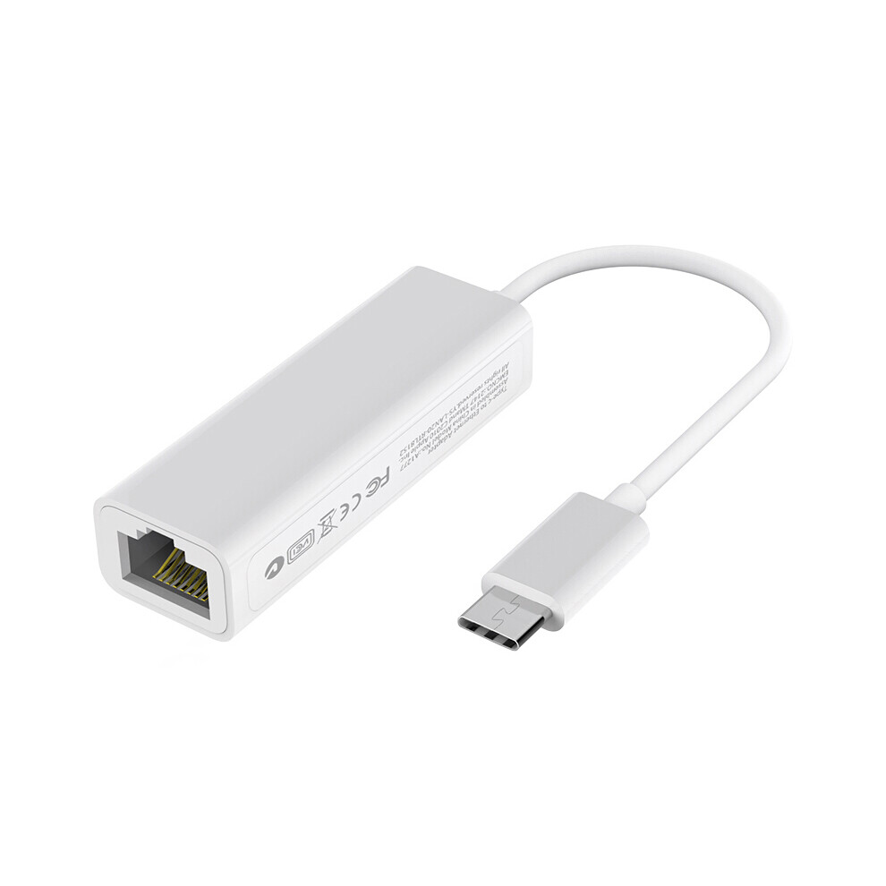 Biaze Zh18 Pc Type C To Rj45 100Mbps Ethernet Converter Network Adapter Connector For Macbook White 6906136662805