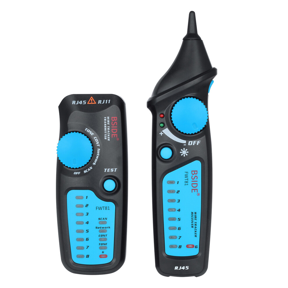 Rj11 Rj45 Wire Tracker Line Finder Network Cable Telephone Line Tester Black/Blue 689749619348