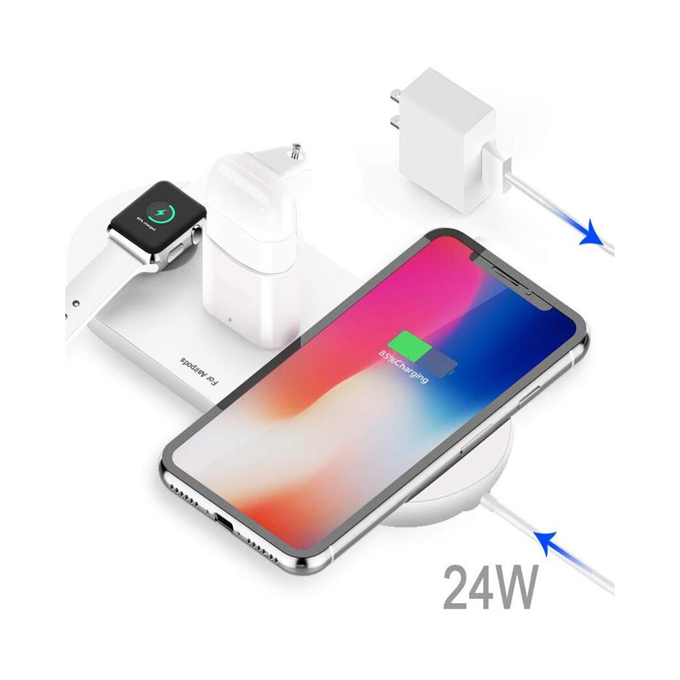 Bakeey Qg Wc01 3 In 1 24W Wireless Charger Qi Fast Charging Pad For Iphone 12 12Pro Huawei P30 P40 Pro Airpods Smart Watch 6900073901003