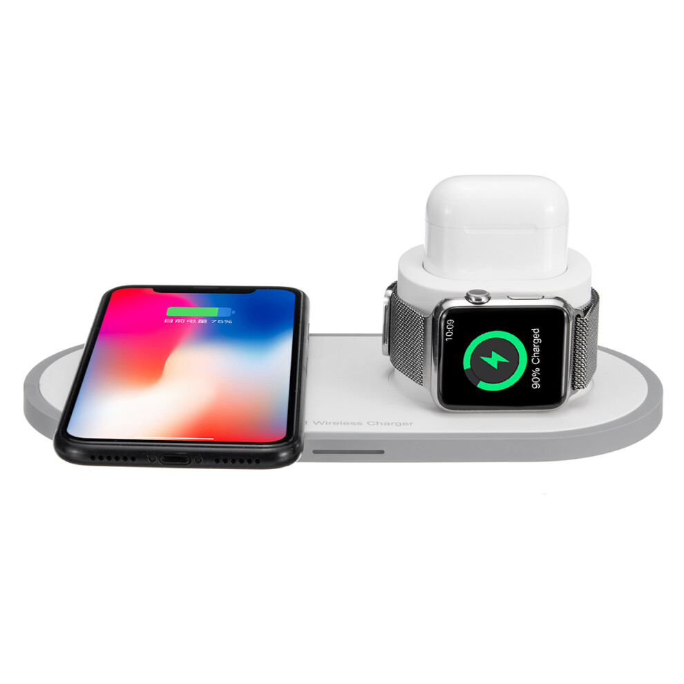 3 In 1 10W Qi Wireless Charger Fast Charging Stand For Iphone Xs Xr Xs For Samsung Galaxy S9 S9 White 313112652679