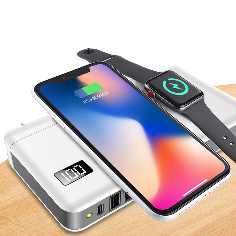 Bakeey 3 In 1 Qi 10000Mah Pd3.0 Qc3.0 Power Bank 2 Usb Wireless Charger Portable Battery Charger 6900049404552