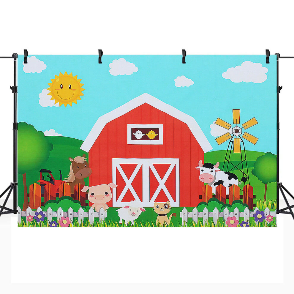 Photography Backgrounds Cartoo Animal Farm Birthday Baby Shower Backdrop Decor 797550169041