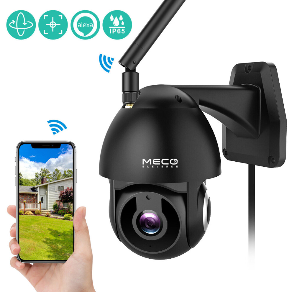 Meco 1080P Pan Tilt 8X Zoom Security Camera Two Way Audio Ai Humanoid Detection Cloud Storage Waterproof Wifi Ip Camera Work With Amazon Alexa 6900067249463