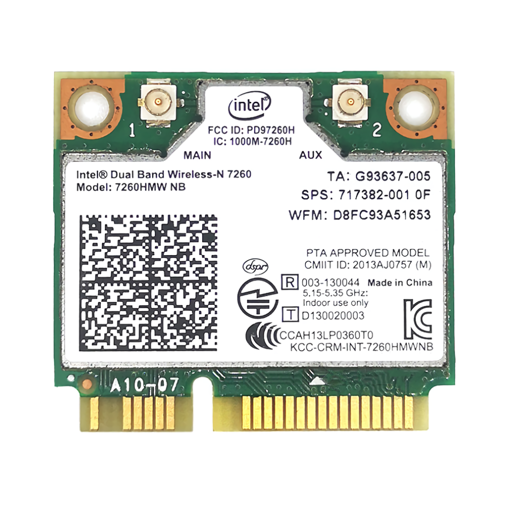 Intel 7260Hmw 7260Nb 300M Internal Wireless Network Adapter Card Dual Band 2.4G 5G Mini Pcie Network Card 6906143204531