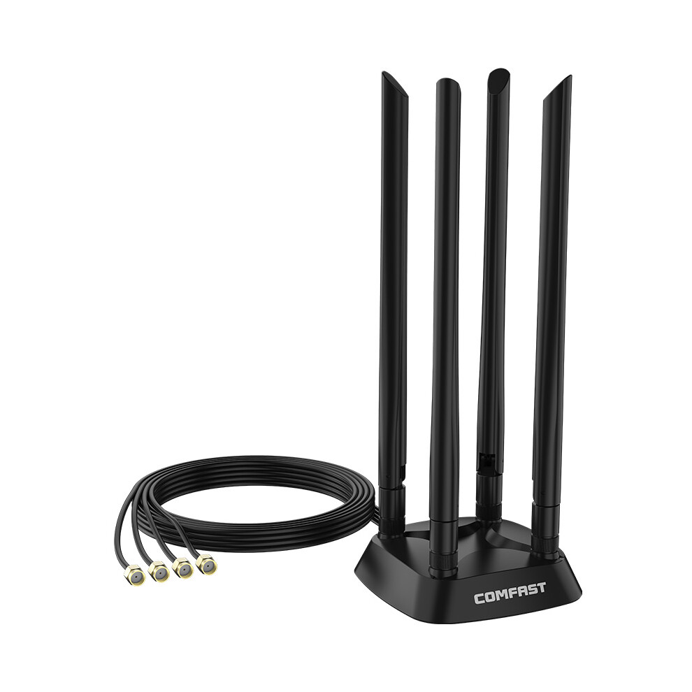 Comfast 6Dbi Dual Band Omnidirectional High Gain Base Antenna For Wireless Routers Network Cards With Sma Connectors Black 6900082179073