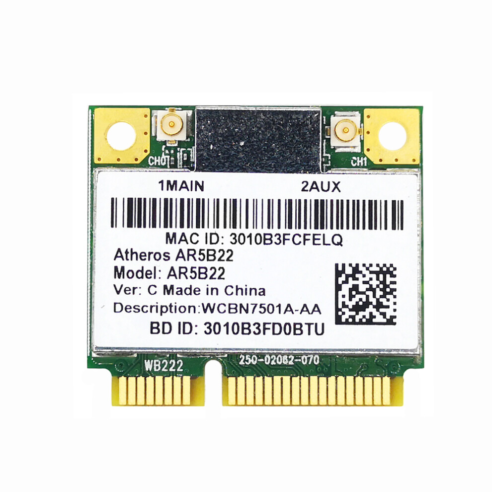 Dual Band 2.4G 5G Atheros Ar5b22 Ar9462 Wi Fi Wireless 300Mbps Half Mini Pcie Wifi + Bt 4.0 Bluetooth 4.0 Combo Lan Network Card 8809021398019