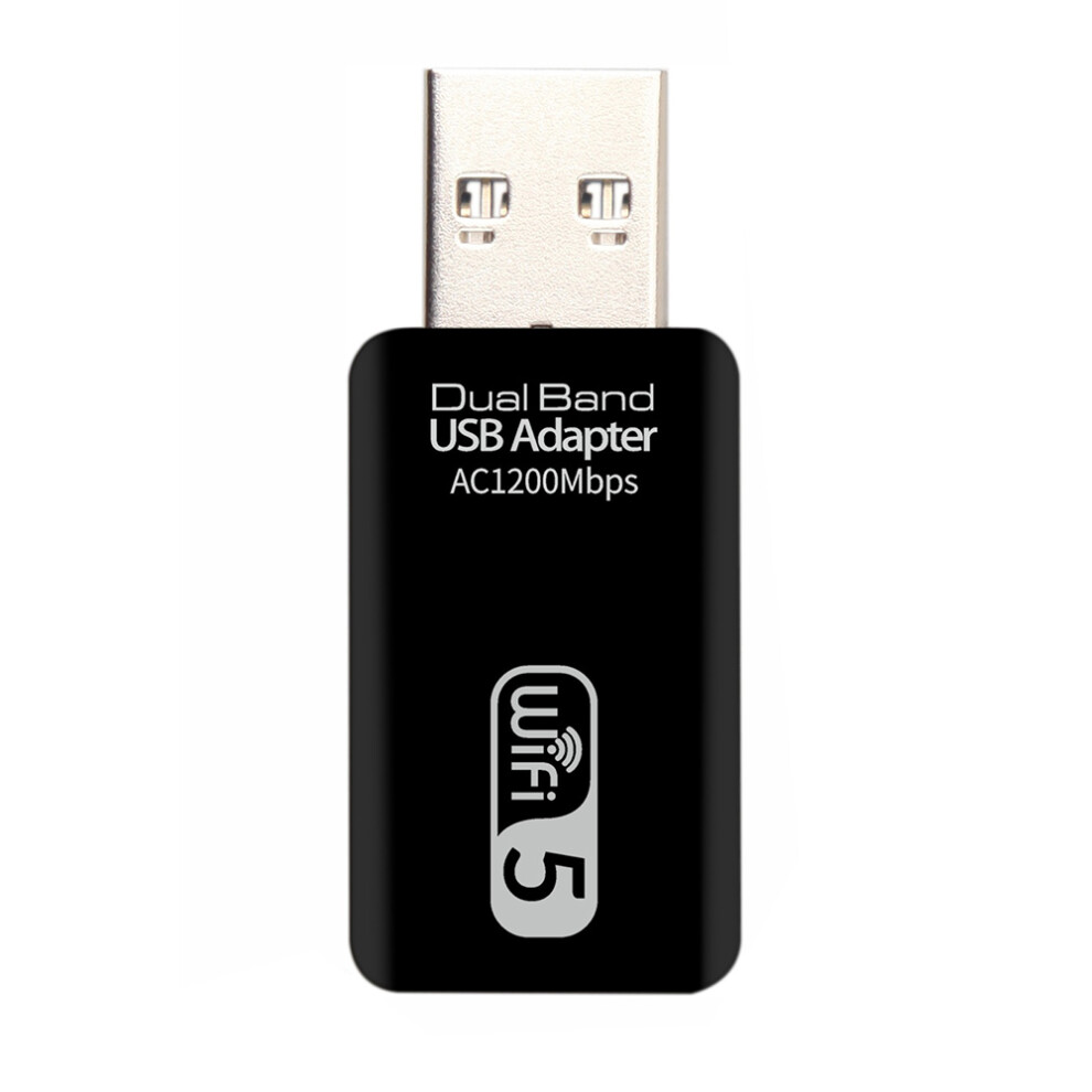 Ac 1200M Usb3.0 Wireless Network Card Gigabit Wifi5 Adapter Dual Band 2.4G 5.8G Ethernet Adapter For Laptop Computer Black 656743345894