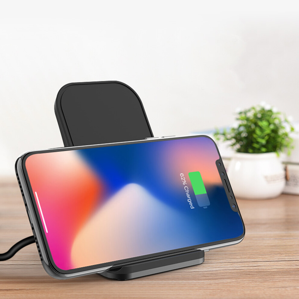 Bakeey Qi Wireless Fast Charging Charger Stand Dock Station For Iphone X 8 8Plus Black/Silver 9121007592846