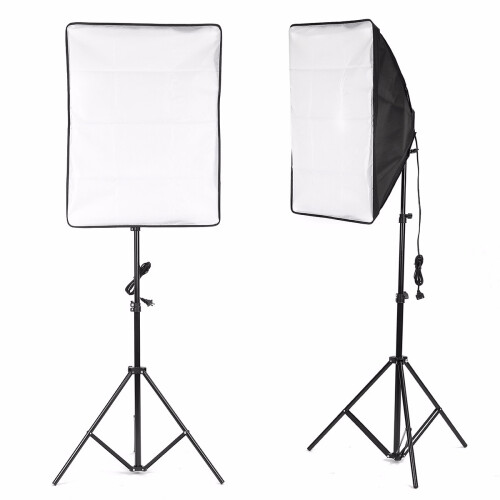 2x Studio Photography Video Softbox Light Stand Lighting Kit 50x70cm 1