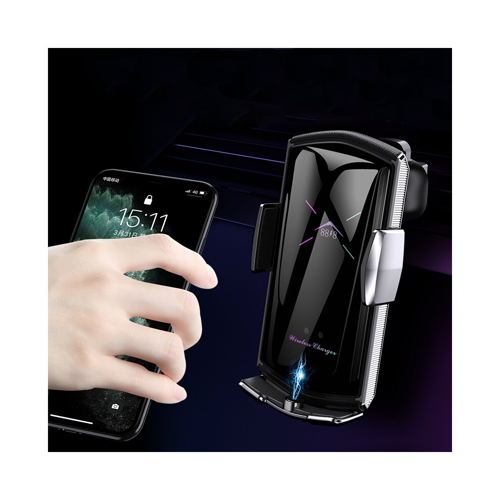 Bakeey 2 In 1 Magnetic Charging+10W Wireless Charger Infrared Induction Clamping Air Vent Car Phone Holder For 4.0 6.5 Inch Smart Phone For Iphone 11 645312035830