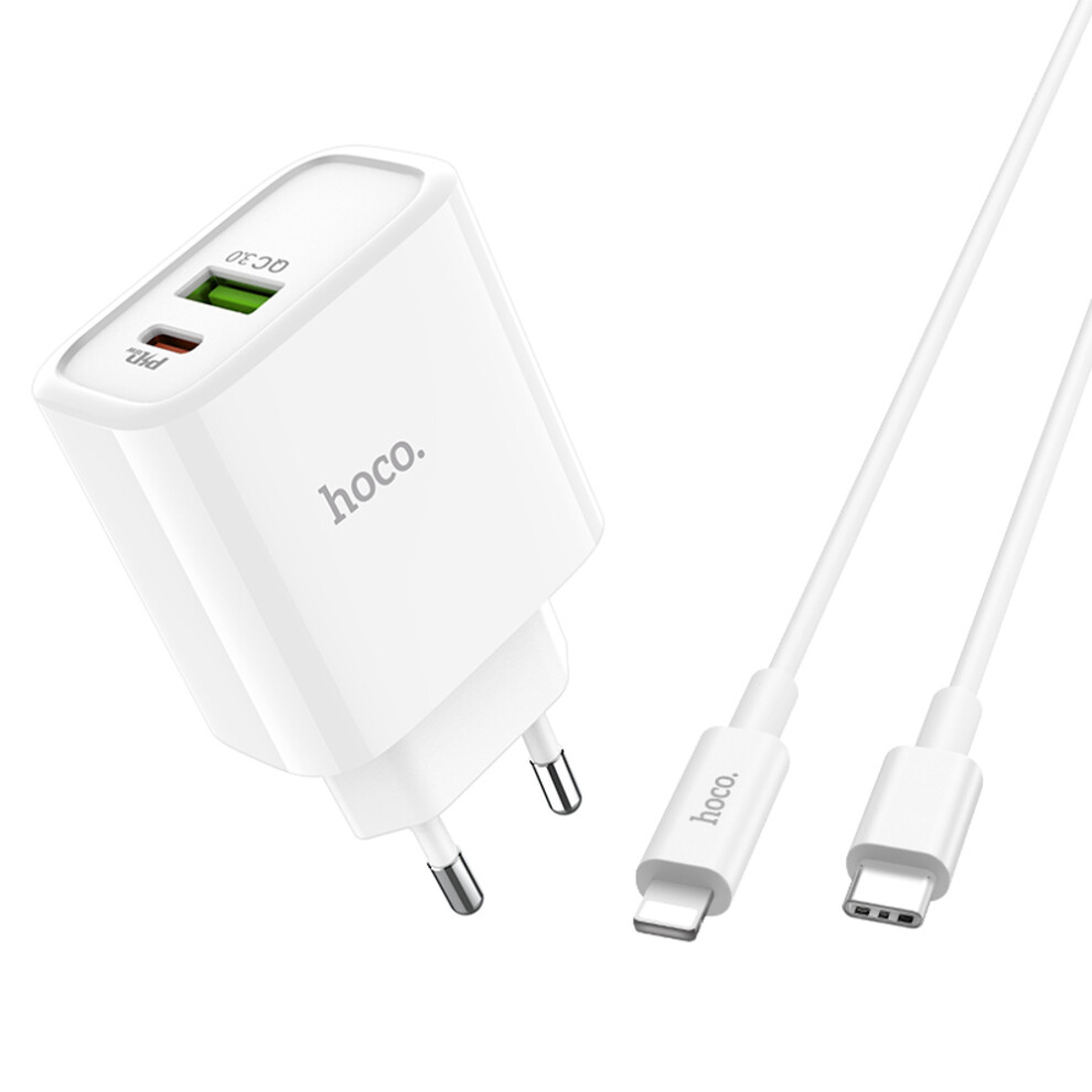 Hoco C57a Eu Plug Pd+Qc3.0 Charger With Type C Cable For Tablet Smartphone 6906139349055