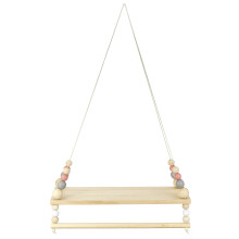 Nordic Style Wooden Beads Wall Hanging Storage Shelf Bookshelf Nursery Kid Bedroom Wooden Decorations Stand