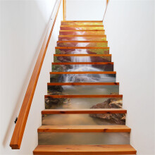 13pcs 3D Stairs Risers Decoration Photo Mural Vinyl Decal Wall Paper Stickers 18*100cm