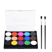 Bomeijia 15 Colors Solid Pigment Face Painting Body Makeup Pigment Non Toxic Safe Water Paint Oil With Brush For Christmas Halloween Party Tools