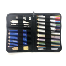 51Pcs Color Pencil Set Water Solute Pencil Metal Color Pencil With Eraser Set Sketching Charcoal Painting Watercolor Drawing Set For Beginner Profess