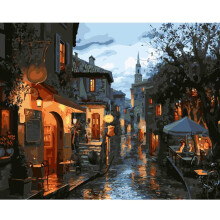 Oil Painting By Number Kit Old Town Scenery Painting DIY Acrylic Pigment Painting By Numbers Set Hand Craft Art Supplies Home Office Decor