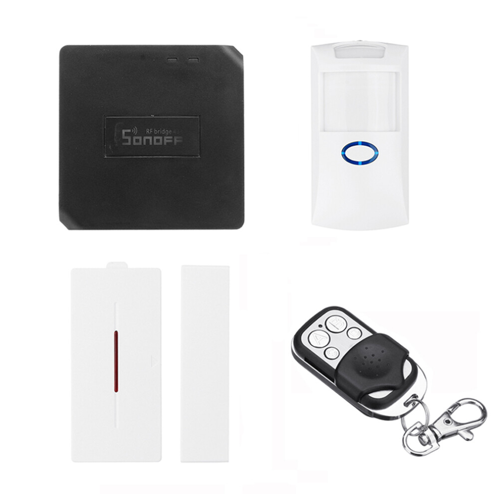 Sonoff Rf Bridge Wifi 433 Mhz Replacement Smart Home Automation Universal Switch + Dw1 433Mhz Door Window Sensor + Pir2 Wireless Detector Dual Infrar 312588205723